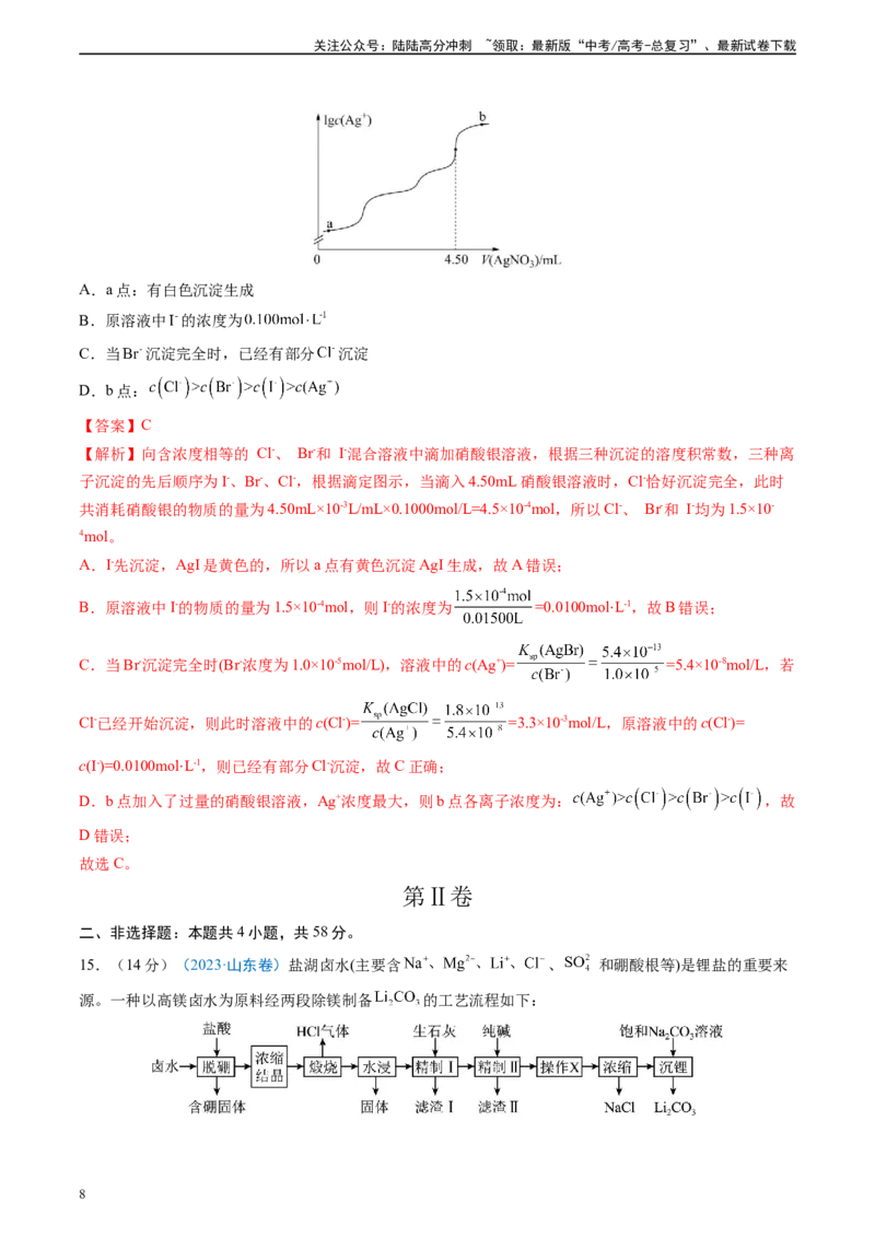 《真题重组卷02（新高考七省专用）（解析版）_05-化学-高考总复习_二轮复习_2024年_2024年高考化学真题重组卷二模（新高考七省专用）》第8页预览