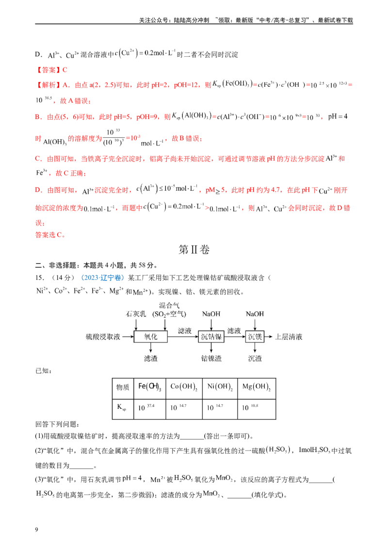 《真题重组卷03（新高考七省专用）（解析版）_05-化学-高考总复习_二轮复习_2024年_2024年高考化学真题重组卷二模（新高考七省专用）》第9页预览