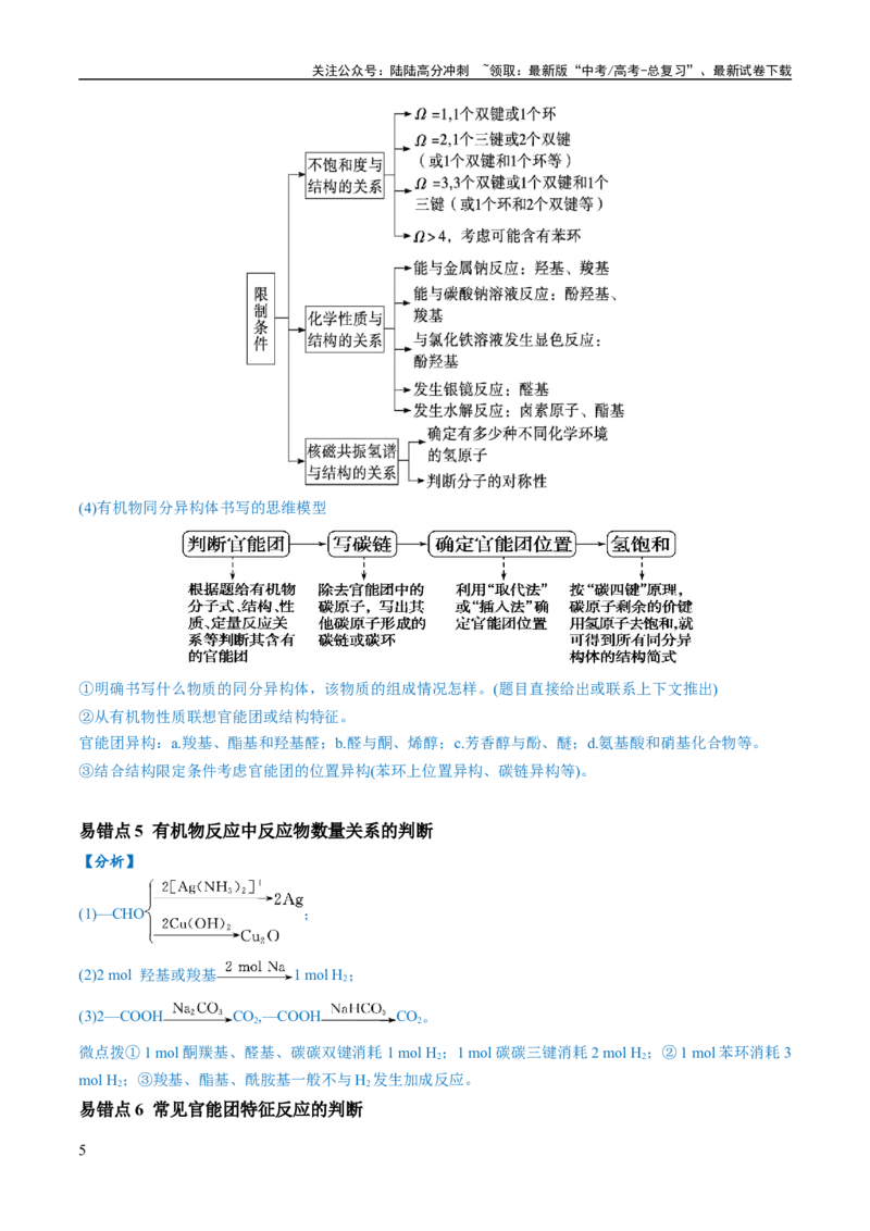 《易错类型15与官能团相关的几种常考问题（8大易错点）（原卷版）_05-化学-高考总复习_专项复习_2024年_2024年高考化学考试易错题（全国通用）》第5页预览