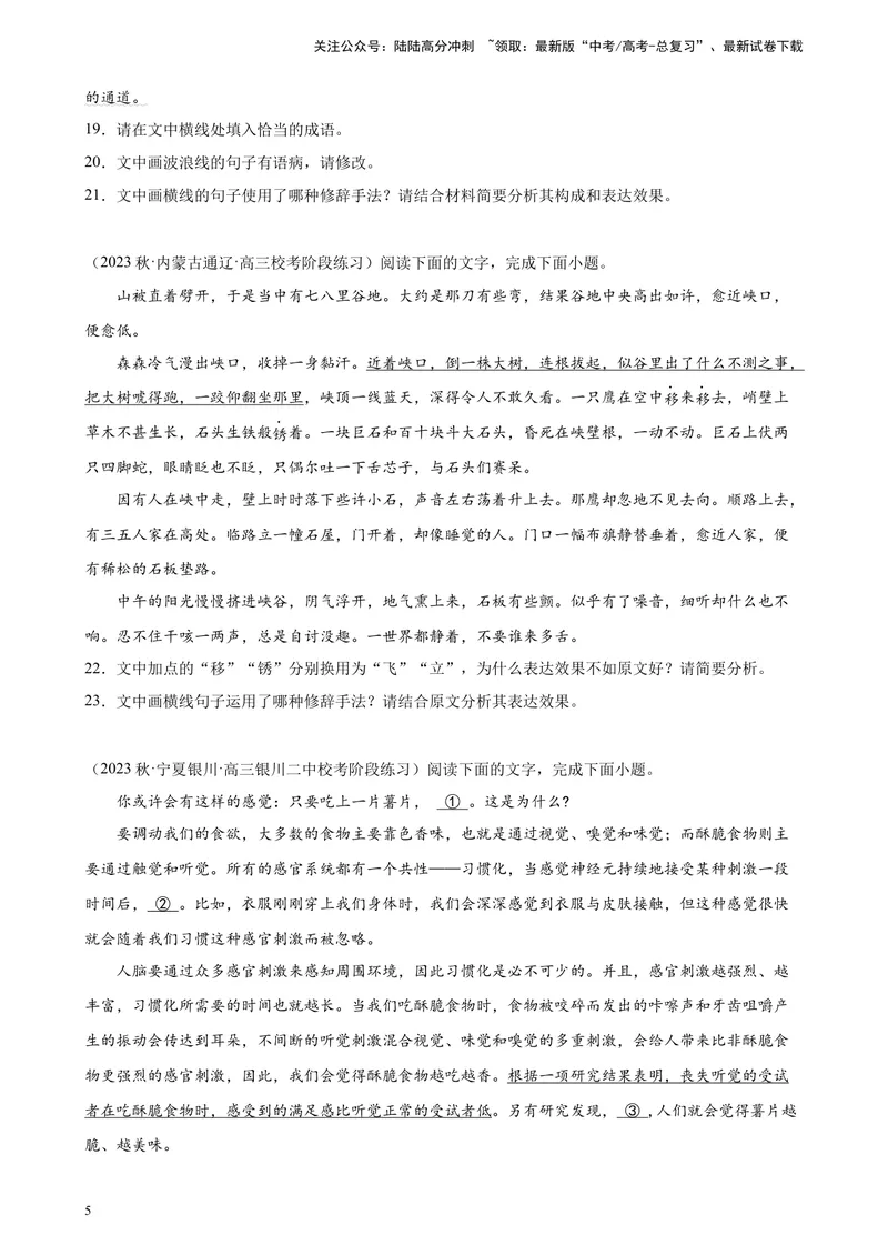 《专题07语用综合题（简答题）精选30题（全国乙卷）-（原卷版）_一轮复习_2025年_2025年新高考语文一轮复习题型专练习题试卷强化训练题_全国乙卷地区》第5页预览