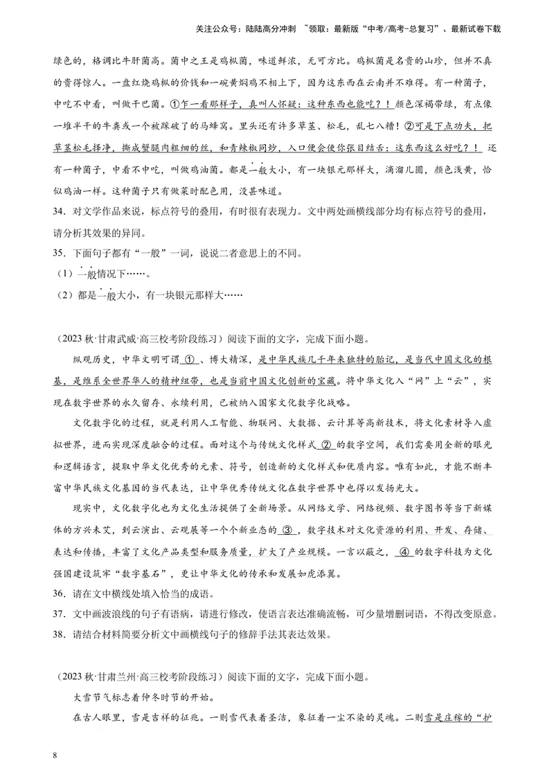《专题07语用综合题（简答题）精选30题（全国乙卷）-（原卷版）_一轮复习_2025年_2025年新高考语文一轮复习题型专练习题试卷强化训练题_全国乙卷地区》第8页预览