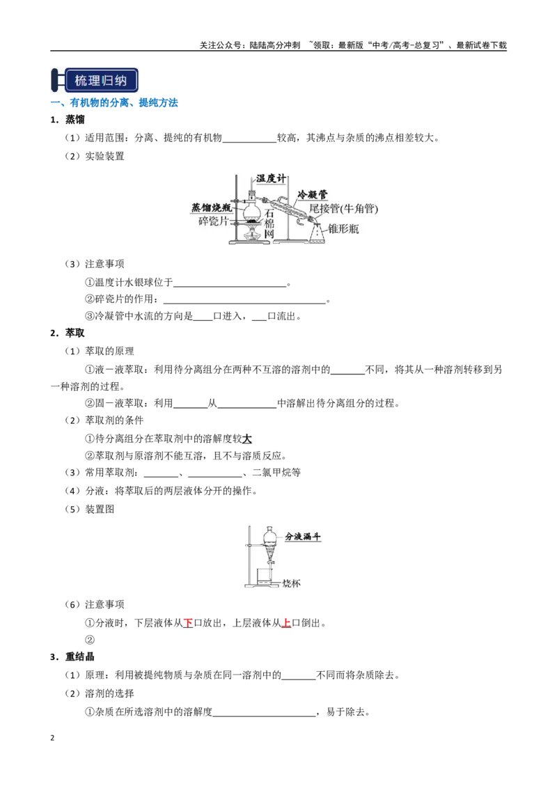 《知识清单29有机合成与推断（学生版）_05-化学-高考总复习_一轮复习_2025年_2025年高考化学一轮复习知识清单（全国通用）》第2页预览
