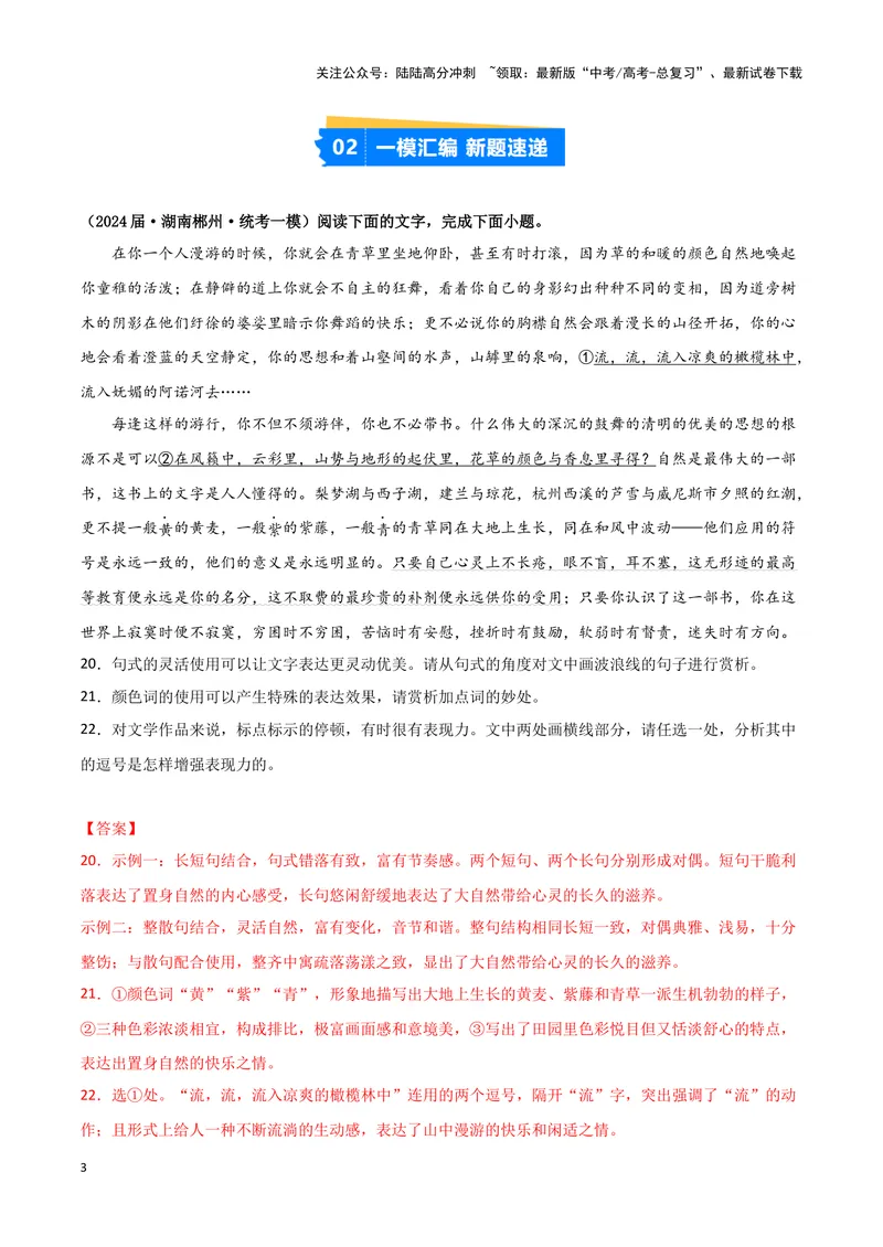 《专题07语言文字运用2（解析版）（新高考通用）_专项复习_2025年_2024年高考一模试题分类汇编语文新高考通用》第3页预览