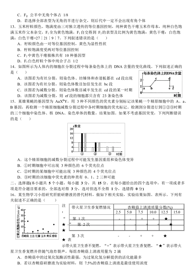 《哈尔滨师范大学附属中学2026-2027学年上学期高三第一次调研考试生物_小初高学习资料合集（每天更新）_哈尔滨师范大学附属中学2026-2027学年上学期高三第一次调研考试》第4页预览