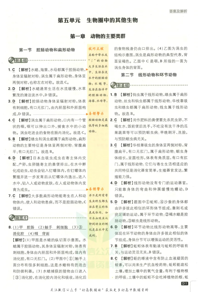 《初中必刷题八年级上册生物人教版答案_2、2025初中必刷题合集_初中必刷题23+24+25上册_2023版》第2页预览