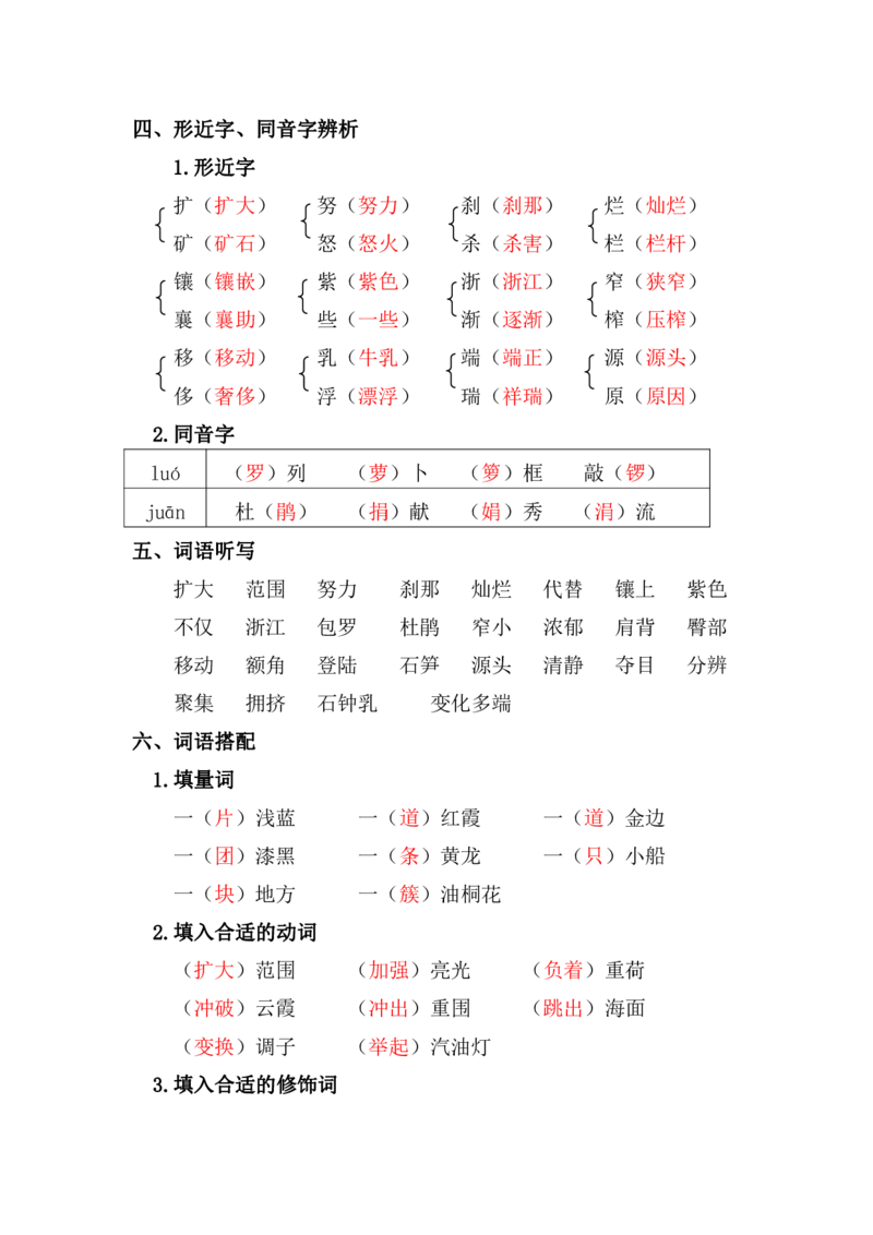 《复习资料丨部编版四年级下第五单元复习重点_小学1-6年级全科全套_1-6年级全科下册_四年级_四年级下语文_语文四下期末归类复习》第2页预览
