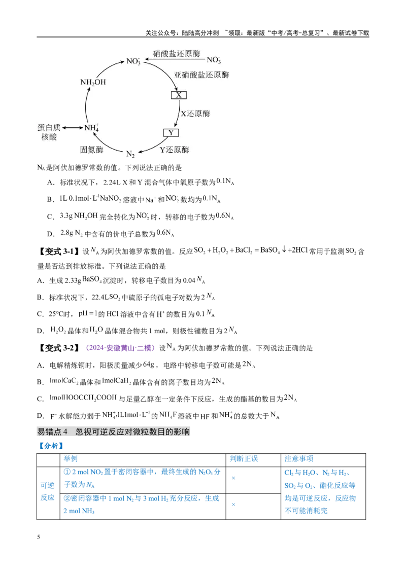 《易错类型05化学计量（5大易错点）（原卷版）_05-化学-高考总复习_专项复习_2025年_2025年高考化学考试易错题（新高考通用）》第5页预览