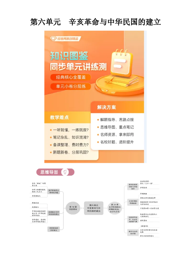 《单元讲练测（纲要上）第六单元辛亥革命与中华民国的建立（讲）（学生版）_新版高中_高中历史新版_高中历史纲要上（统编版）_单元讲练测-F12》第1页预览