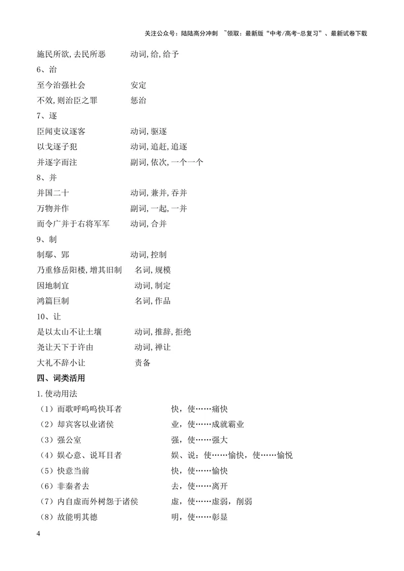 《专题10《谏逐客书》（统编版）（原卷版）_专项复习_2024年_2024年高中高考文言文复习知识清单梳理默写练习阅读讲义课件ppt_资料_专题10《谏逐客书》（统编版）》第4页预览