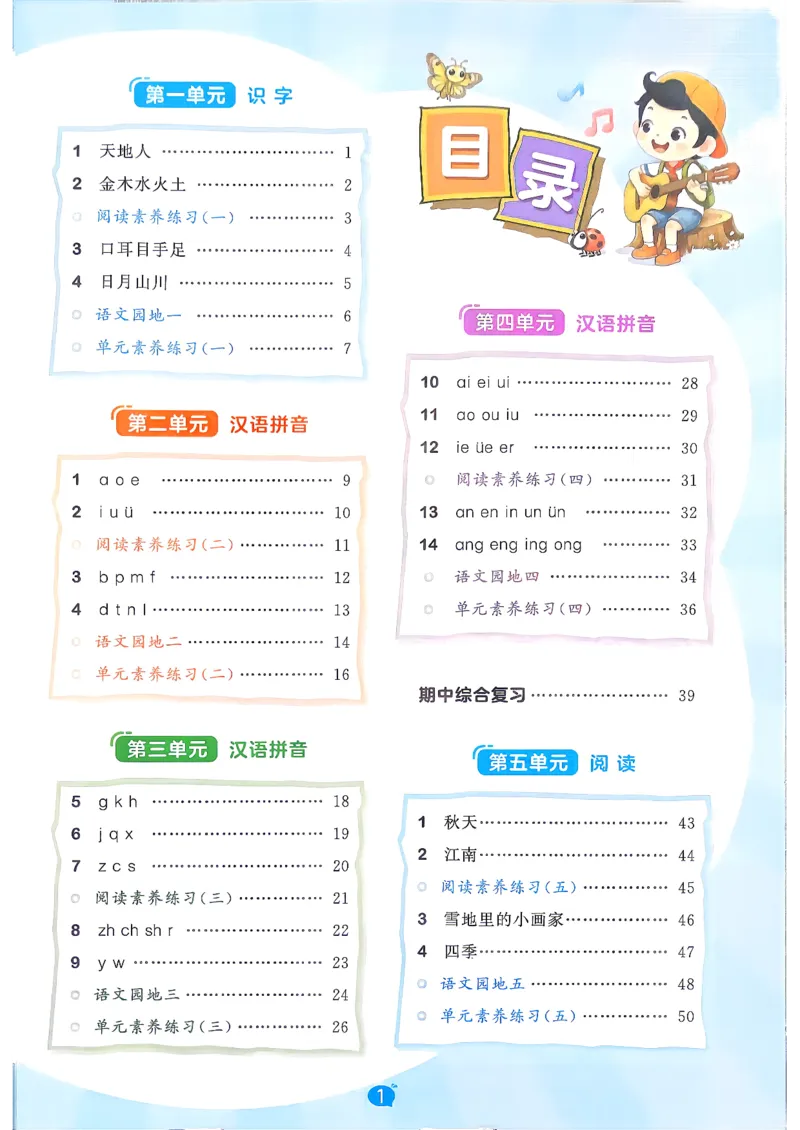 《26秋季53天天练语文一年级主书_小初高学习资料合集(每天更新)_2026秋《53天天练》语文+数学+英语_语文《53天天练》26秋_2026秋《53天天练》语文1上主书+测评卷+课堂笔记+答案》第4页预览
