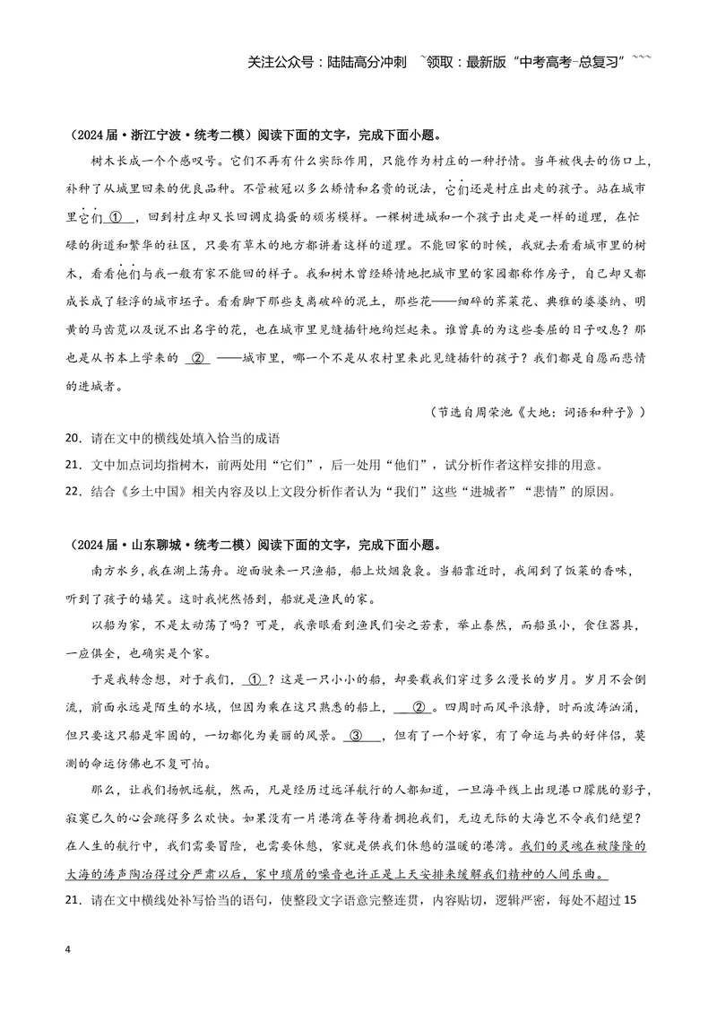 《专题07语言文字运用2（学生版）（新高考通用）_专项复习_2026年-语文专项复习_2025年高考语文二模试题分类汇编（新高考专用）_2024版》第4页预览