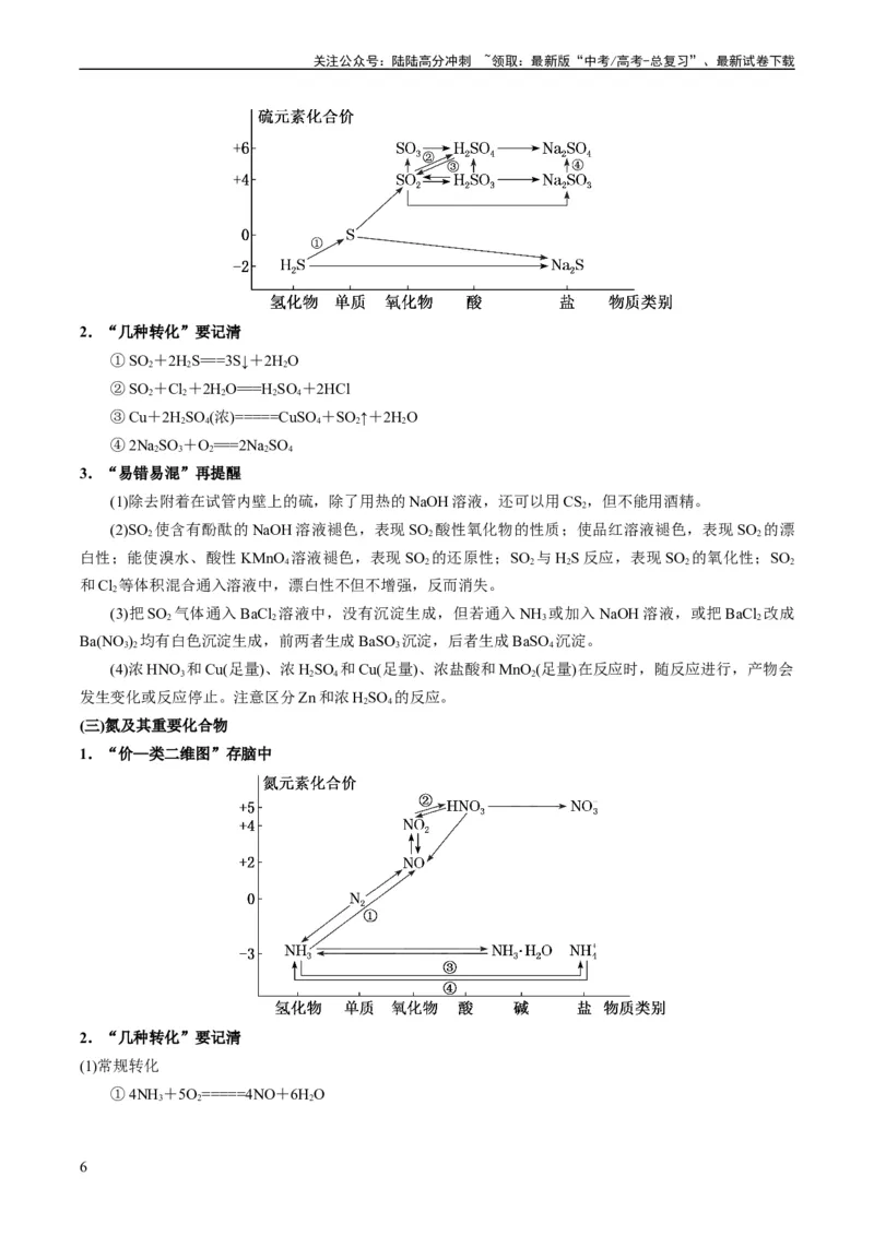 《重难点06常见无机物的性质、用途与转化-（学生版）_05-化学-高考总复习_专项复习_2024年_2024年高考化学热点·重点·难点专练（新高考专用）》第6页预览