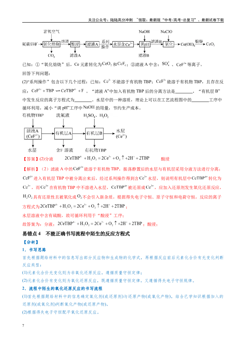 《易错类型07化工流程中的常考问题（7大易错点）（解析版）_05-化学-高考总复习_专项复习_2025年_2025年高考化学考试易错题（新高考通用）》第7页预览