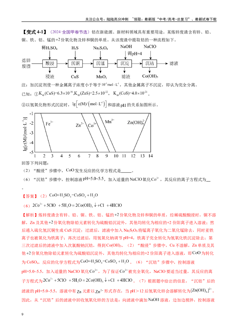 《易错类型07化工流程中的常考问题（7大易错点）（解析版）_05-化学-高考总复习_专项复习_2025年_2025年高考化学考试易错题（新高考通用）》第9页预览