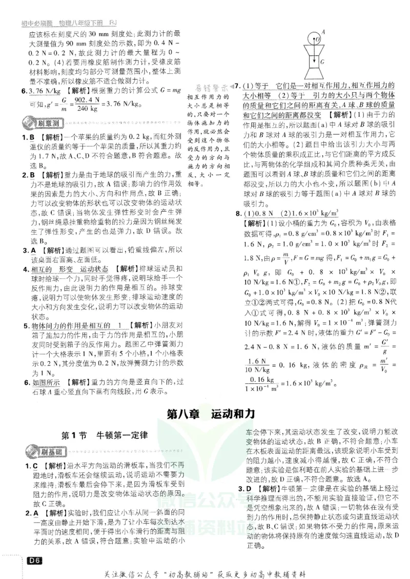 《初中必刷题八年级下册物理人教版答案及深度解析_2、2025初中必刷题合集_初中必刷题23+24+25上册_25初中必刷_可信网络等多个文件_初中必刷题_历年必刷题和24上册_2022版》第8页预览