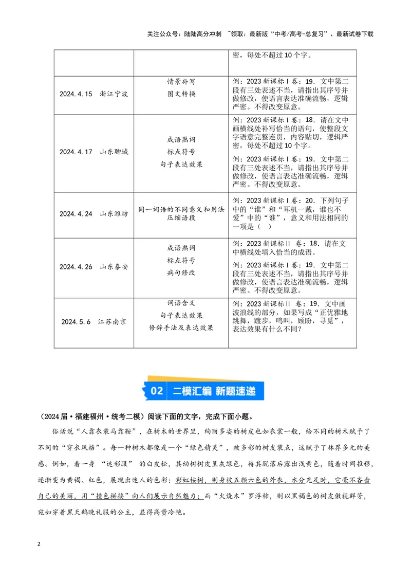 《专题06语言文字运用1（解析版）（新高考通用）_专项复习_2025年_2024年高考二模试题分类汇编语文新高考通用》第2页预览