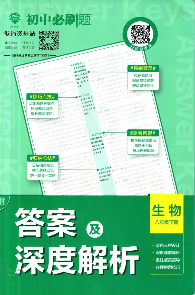 《初中必刷题八年级下册生物苏教版答案_2、2025初中必刷题合集_初中必刷题23+24+25上册_2023版》第1页预览