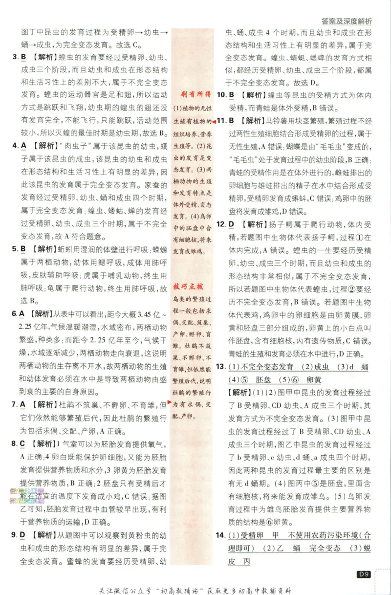 《初中必刷题八年级下册生物苏教版答案_2、2025初中必刷题合集_初中必刷题23+24+25上册_2023版》第10页预览