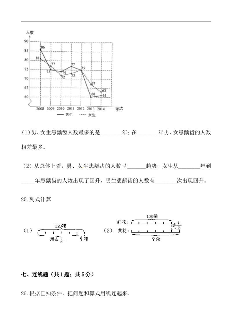 《必刷卷秋季学期人教版六年级数学上册期中提能预测卷（三）（含答案）_小学1-6年级全科全套_1-6年级全科上册_六年级_数学_六年级数学上人教版_人教数学六上期中试卷》第6页预览