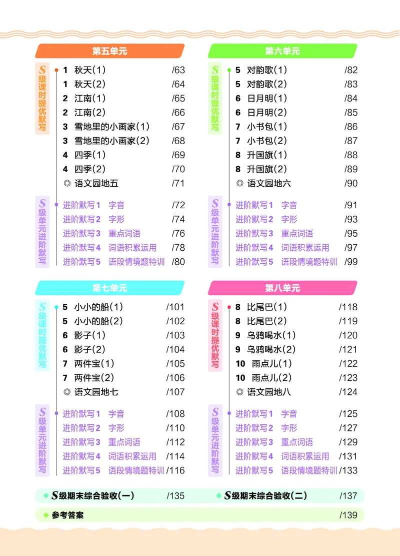 《26秋1上语文王朝霞《S级默写》_小初高学习资料合集(每天更新)_2026秋《王朝霞语文S级默写》》第6页预览