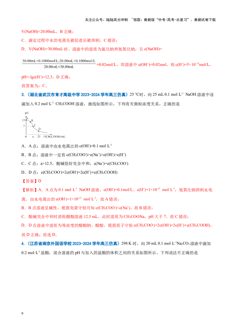 《重难点12电解质溶液图像分析（解析版）_05-化学-高考总复习_专项复习_2025年_2025年高考化学重难点讲义专练（新高考通用）》第9页预览
