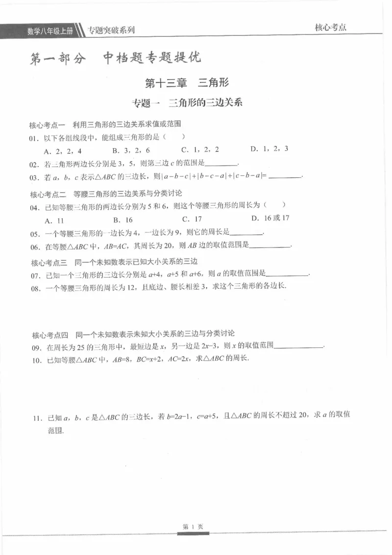 《核心考点-初中数学-8上(1)_初中全科目同步习题+精品试卷（7-9年级）(1)_25秋初中数学《同步习题+精品试卷》_初中数学人教版试卷_初中数学人教版7-9年级上册_《核心考点》25秋》第7页预览