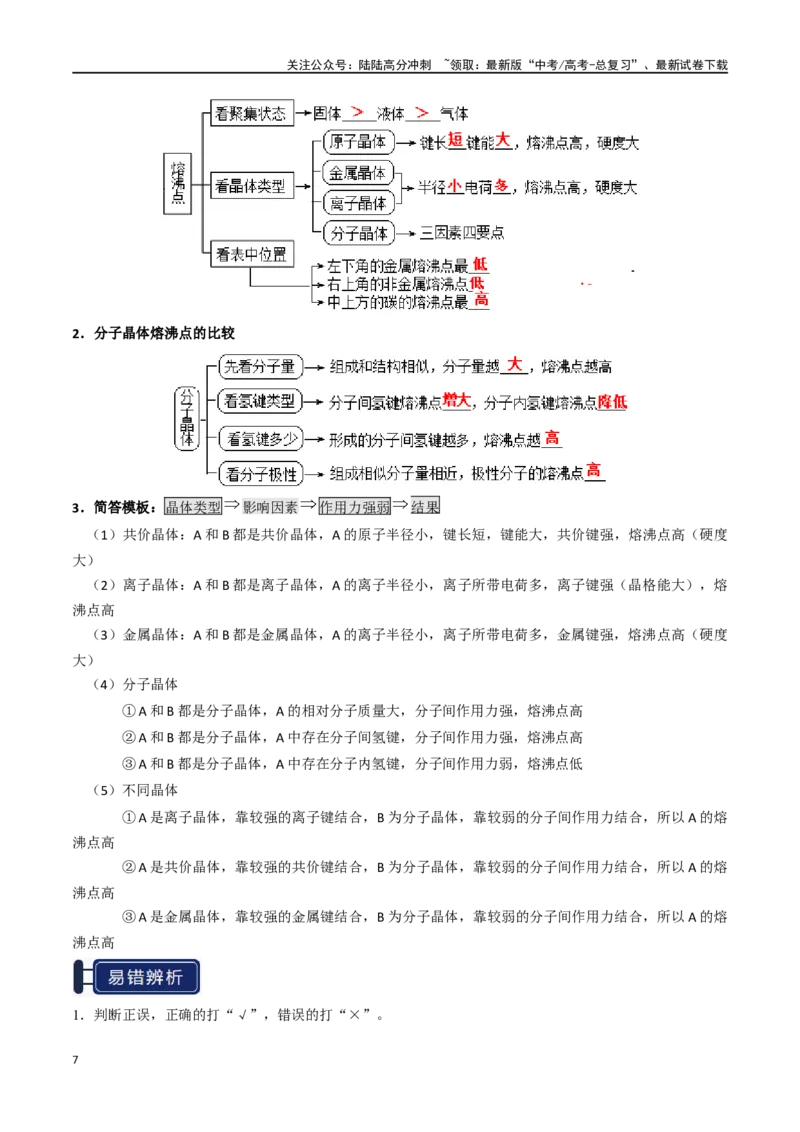 《知识清单16晶体结构与性质（教师版）_05-化学-高考总复习_一轮复习_2025年_2025年高考化学一轮复习知识清单（全国通用）》第7页预览