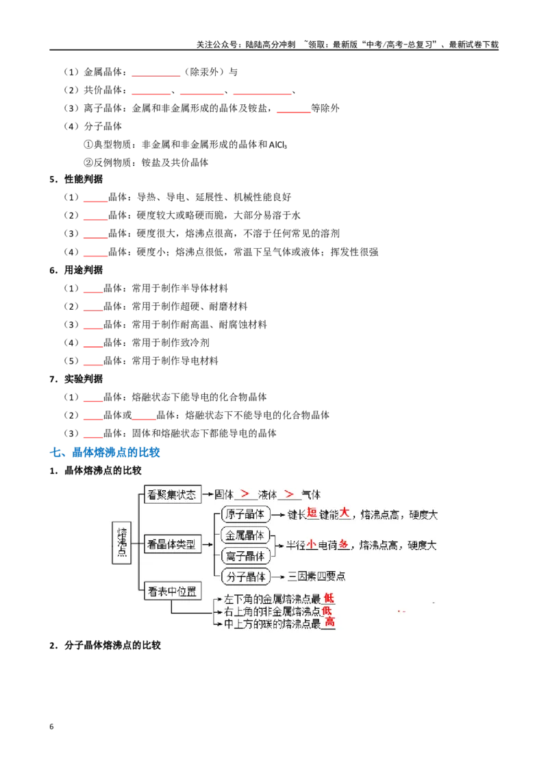 《知识清单16晶体结构与性质（学生版）_05-化学-高考总复习_一轮复习_2025年_2025年高考化学一轮复习知识清单（全国通用）》第6页预览