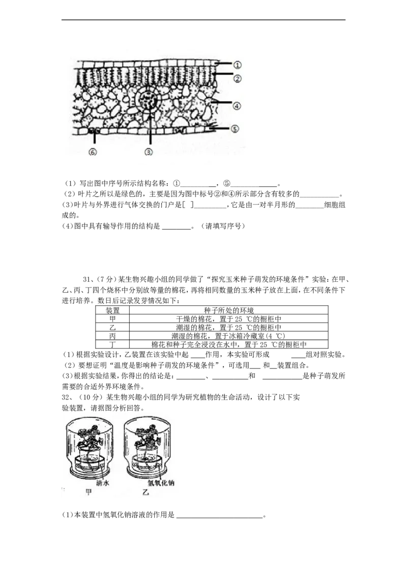 《福建省莆田市仙游县郊尾、枫江、蔡襄教研小片区2012-2013学年八年级上学期期中考试生物试题_初中全科目同步习题+精品试卷（7-9年级）(1)_25秋初中生物《同步习题+精品试卷》_《真题试卷》》第4页预览