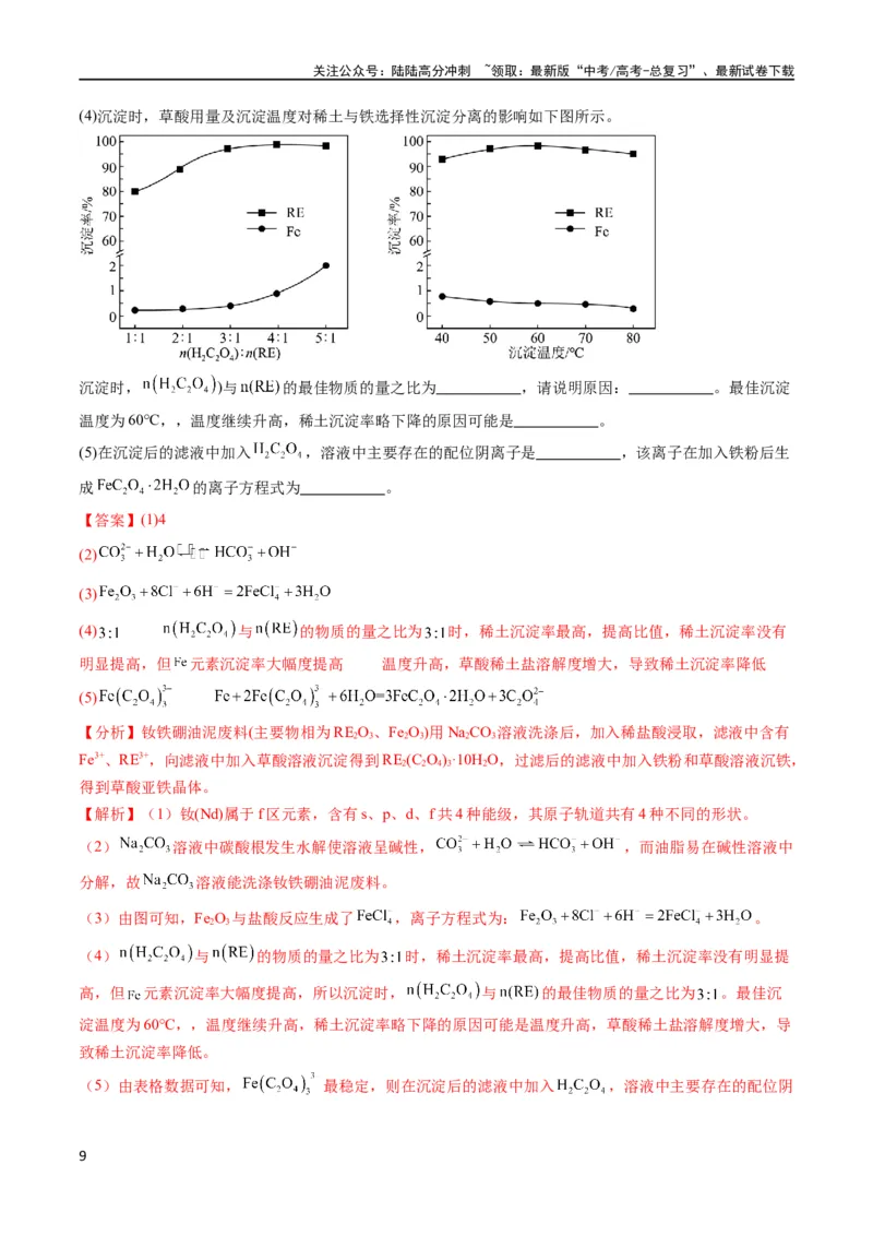 《大题预测卷01（新高考通用）（解析版）_05-化学-高考总复习_专项复习_2024年_2024年新高考化学大题突破综合题预测试卷大题训练_资料》第9页预览