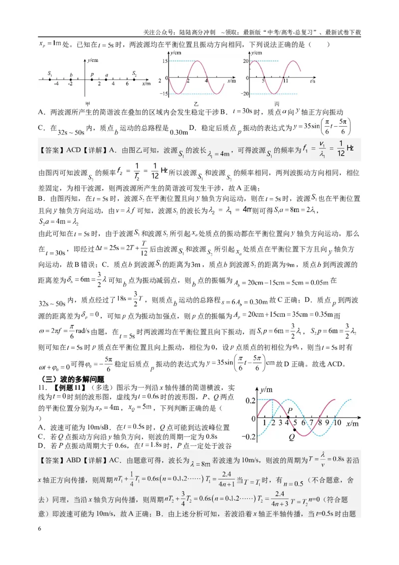 《2025高考物理一轮复习能力提升专题复习（23）机械振动.机械波（教师版）_04-物理-高考总复习_一轮复习_2025年_2025届高考物理一轮复习能力提升专题练_资料》第6页预览