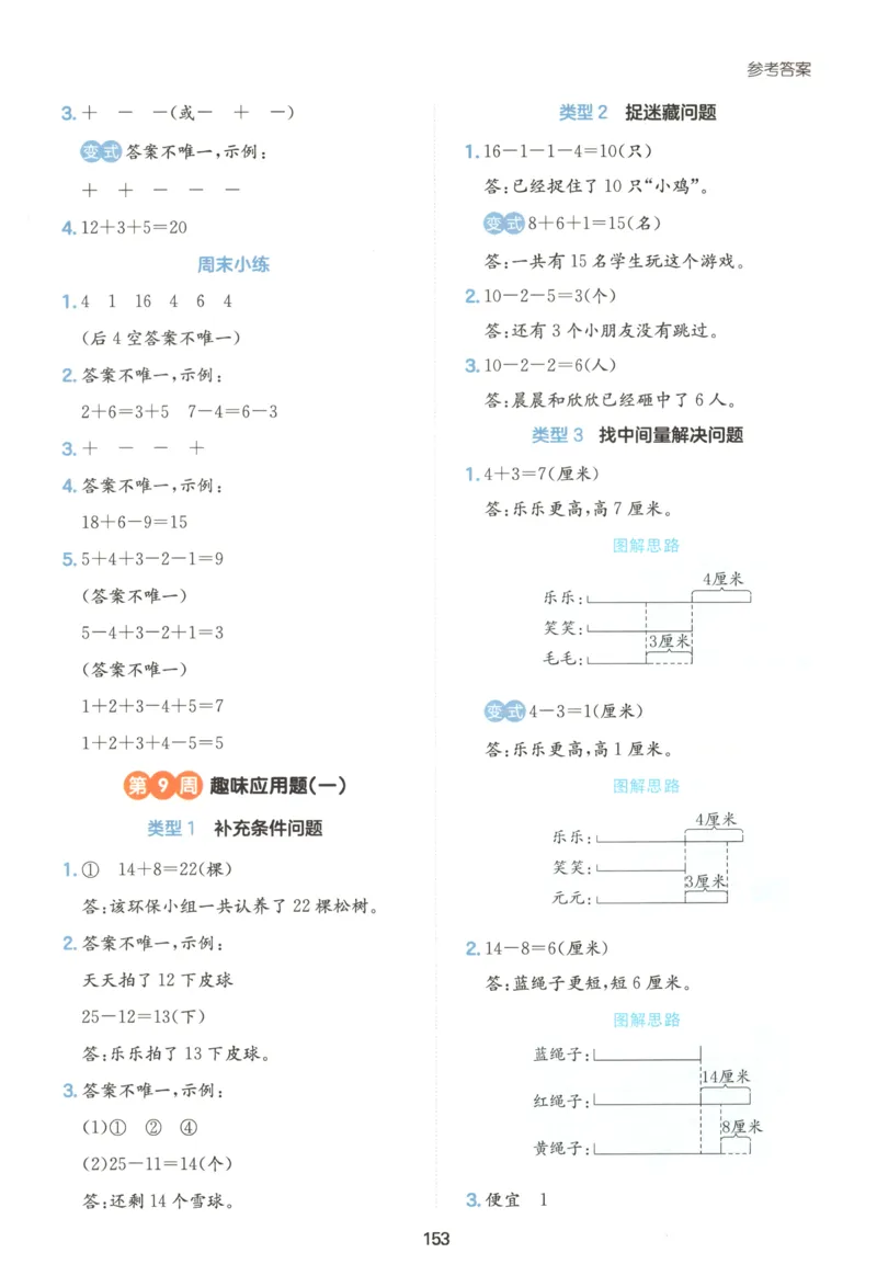 《答案一年级26秋一本《数学思维训练》（通用版）_小初高学习资料合集（每天更新）_2026秋《一本小学数学思维训练》_26秋1年级一本《数学思维训练》（通用版）》第7页预览