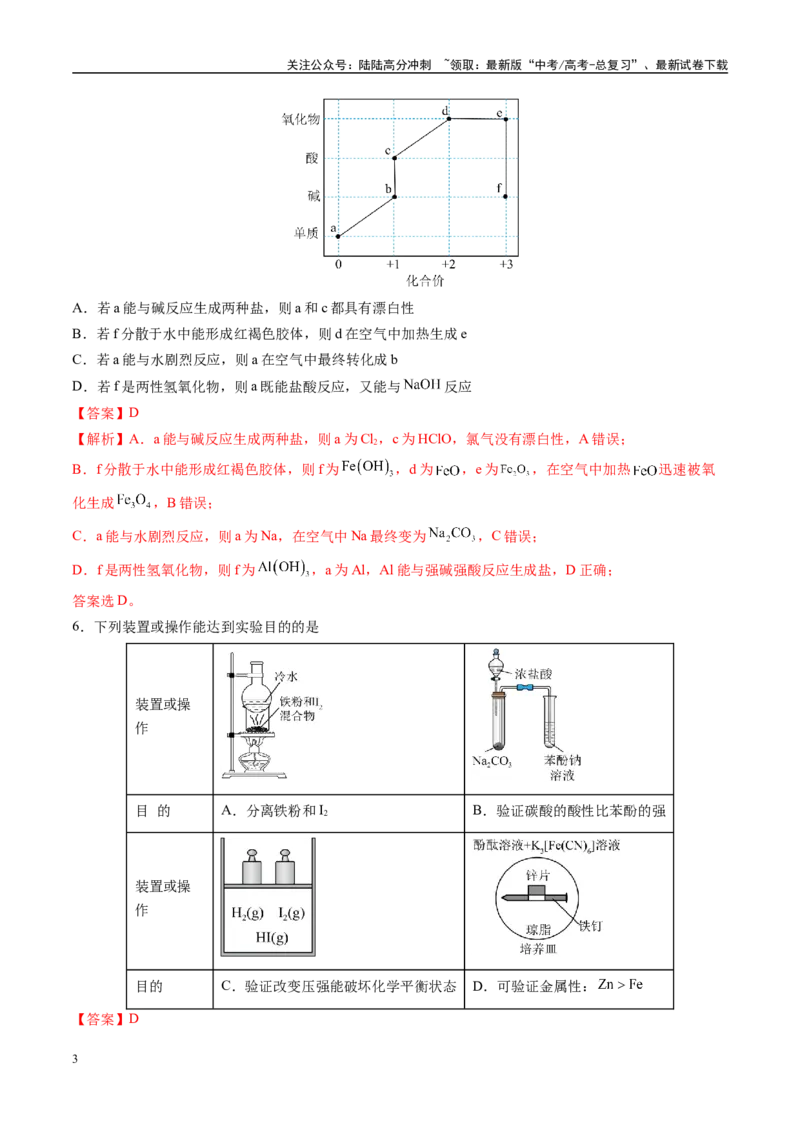 《模拟卷03（新高考通用，14+4）（解析版）_05-化学-高考总复习_专项复习_2025年_2025年高考化学模拟卷（新高考通用）8套》第3页预览
