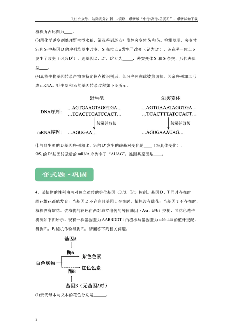 《2024年新课标高考生物真题黑龙江卷变式题24-25_06-生物-高考总复习_专项复习_2024年_2024年生物真题变式题》第3页预览