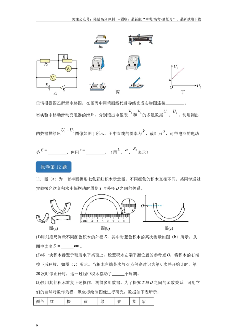 《2024年高考辽宁卷物理真题T11-T12变式题_04-物理-高考总复习_专项复习_2024年_2024年物理真题变式题》第9页预览
