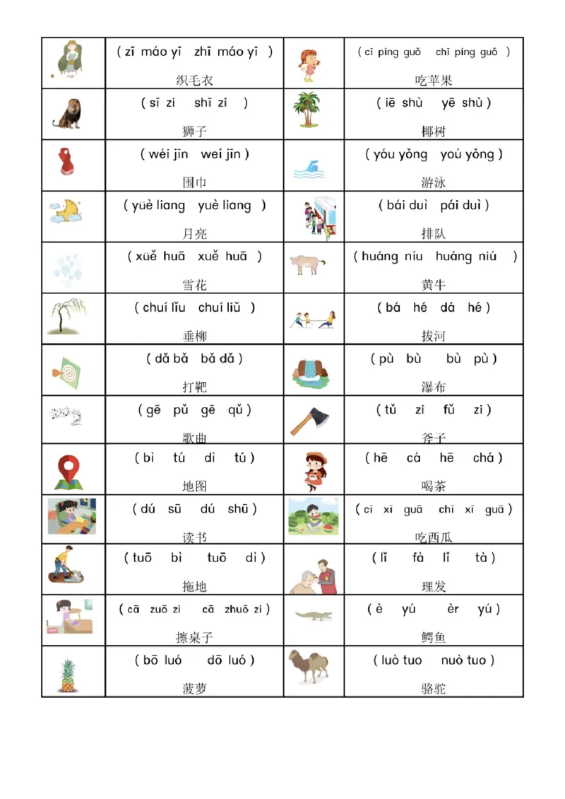《一年级语文拼音专项-前鼻音后鼻音平舌音翘舌音_小学1-6年级全科全套_1-6年级全科上册_一年级_语文_语文一上拼音专项练习》第4页预览