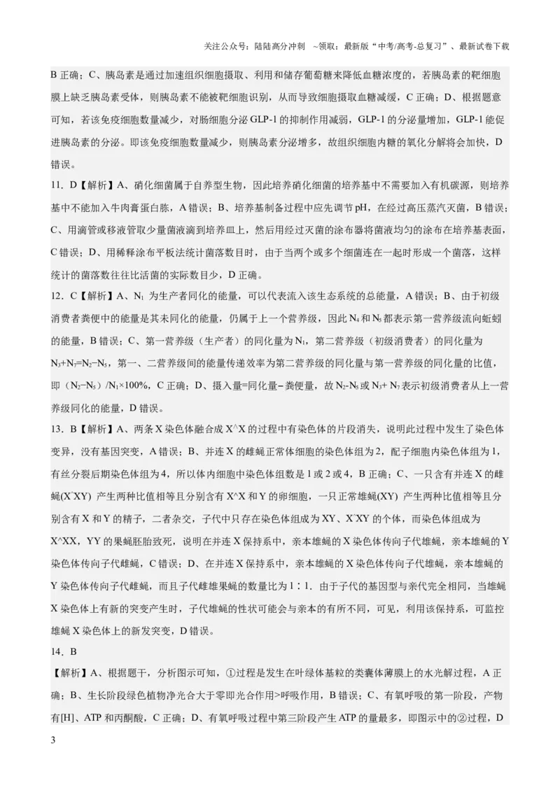 《2023年高考押题预测卷02（辽宁卷）-生物（全解全析）_06-生物-高考总复习_专项复习_2024年_2023年高考押题预测卷01生物》第3页预览