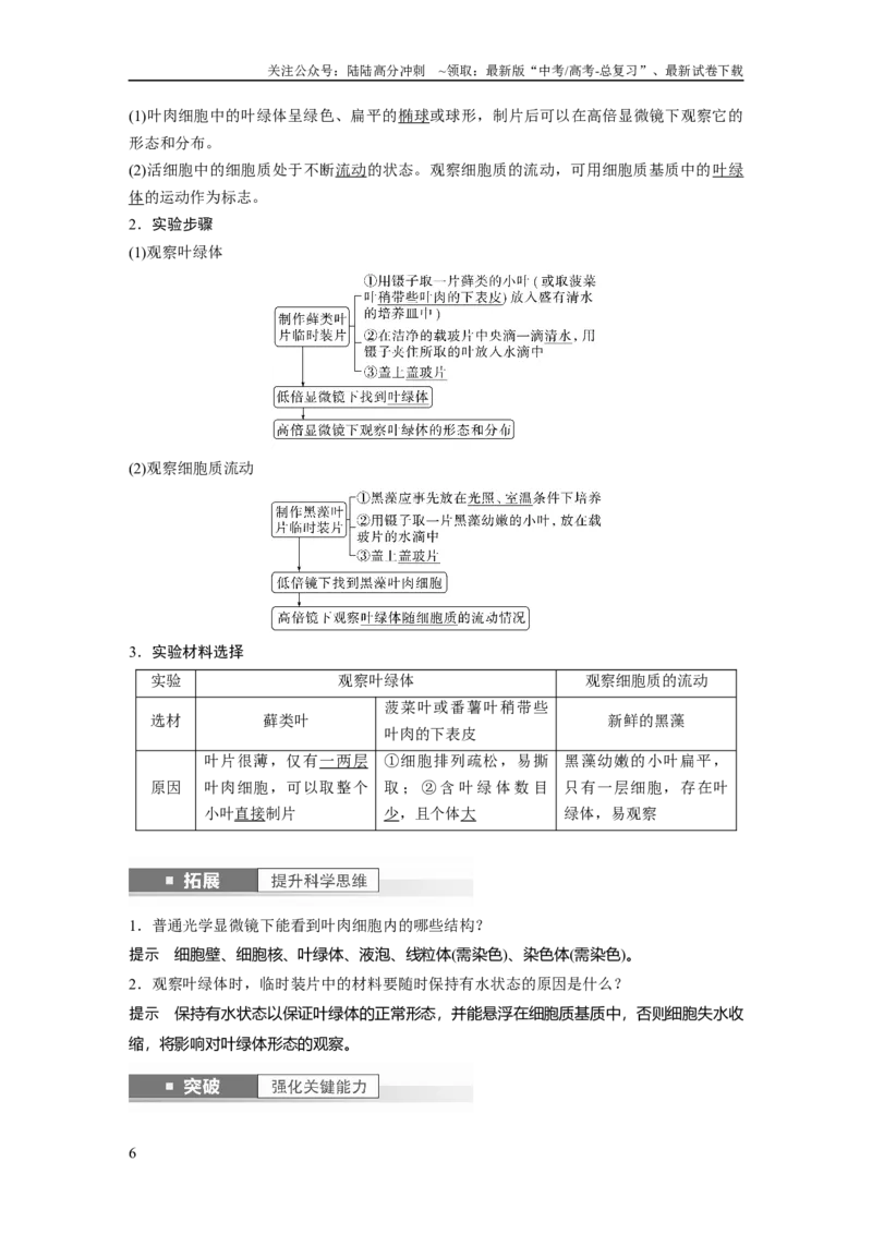 《2024年高考生物一轮复习（新人教版）第2单元　第2课时　细胞器之间的分工合作_06-生物-高考总复习_一轮复习_2024年_2024高考生物大一轮复习课件讲义新人教版知识总结_教师版》第6页预览