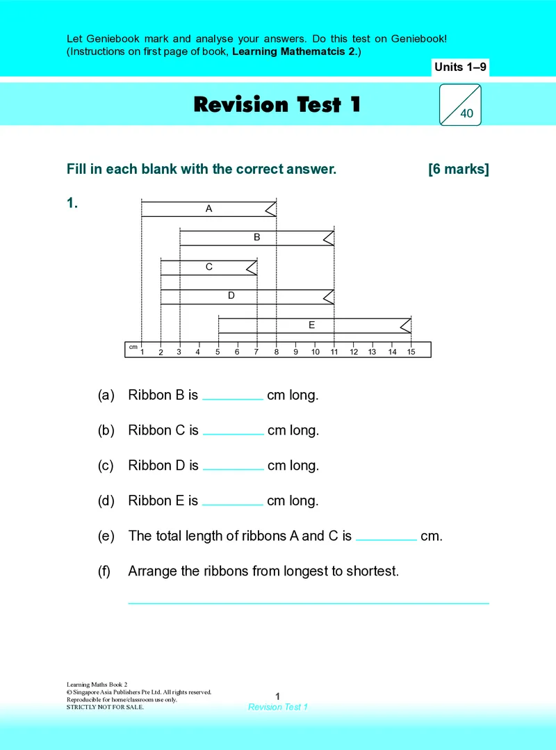 《RevisionTest1_7_小初高学习资料合集（每天更新）_国外原版英文教辅汇总_新加坡SAP系列_新加坡SAPLearningMathematics数学教材_新加坡SAPLearningMathematics练习册Level1-3_LearningmathematicsLevel2》第1页预览