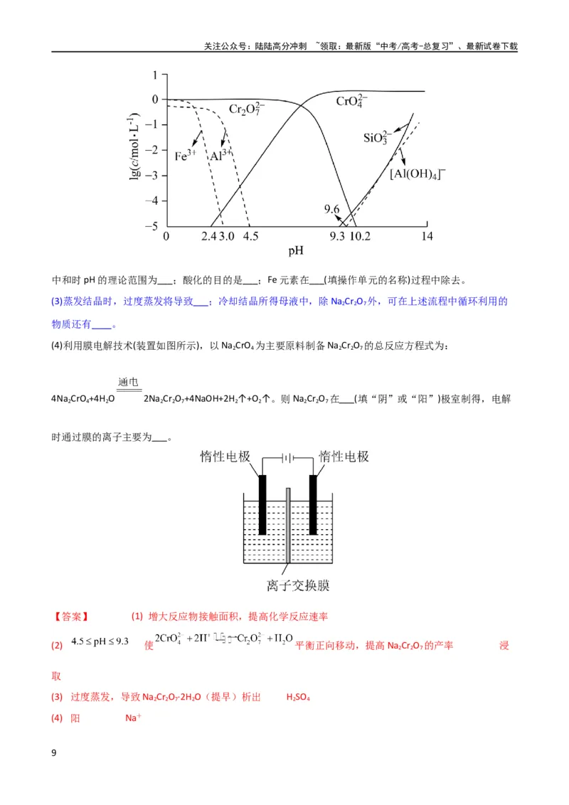《升级版微专题27化学工艺流程题-----物质的分离与提纯（解析版）(全国版)_05-化学-高考总复习_一轮复习_2024年_2024年高考化学一轮复习考点微专题_资料》第9页预览