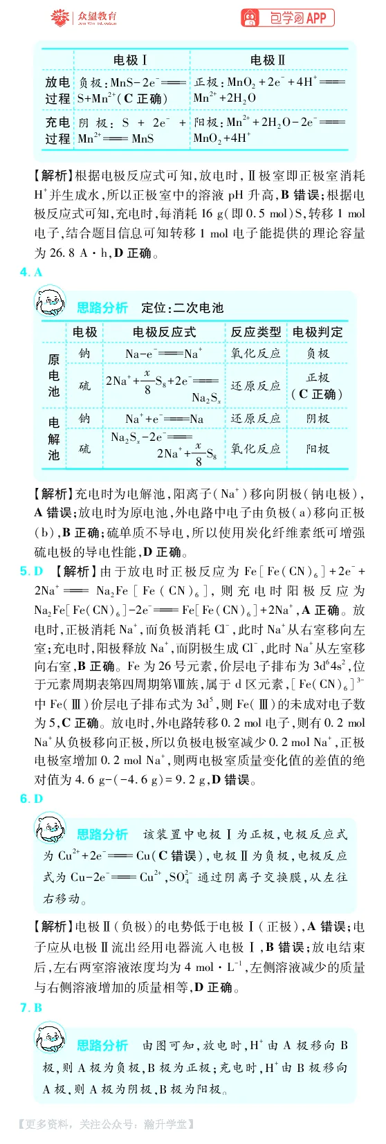 《第6章化学反应与能量_小初高学习资料合集（每天更新）_2027版《600分考点700分考法》_2027版高考《理想树•600分考点700分考法》（化学）_化学答案》第4页预览
