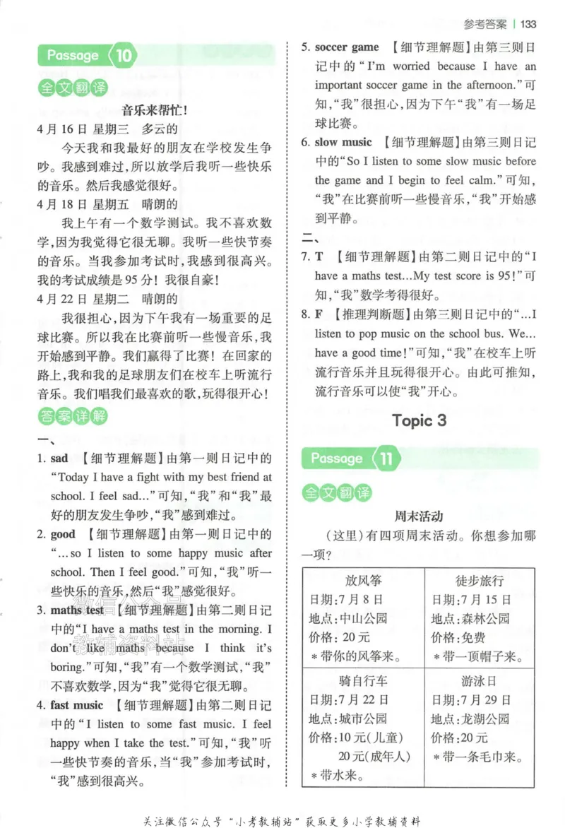 《一本小学英语阅读训练100篇五年级答案册_小初高学习资料合集（每天更新）_一本小学英语阅读训练100篇（2026版第9次修订）》第8页预览