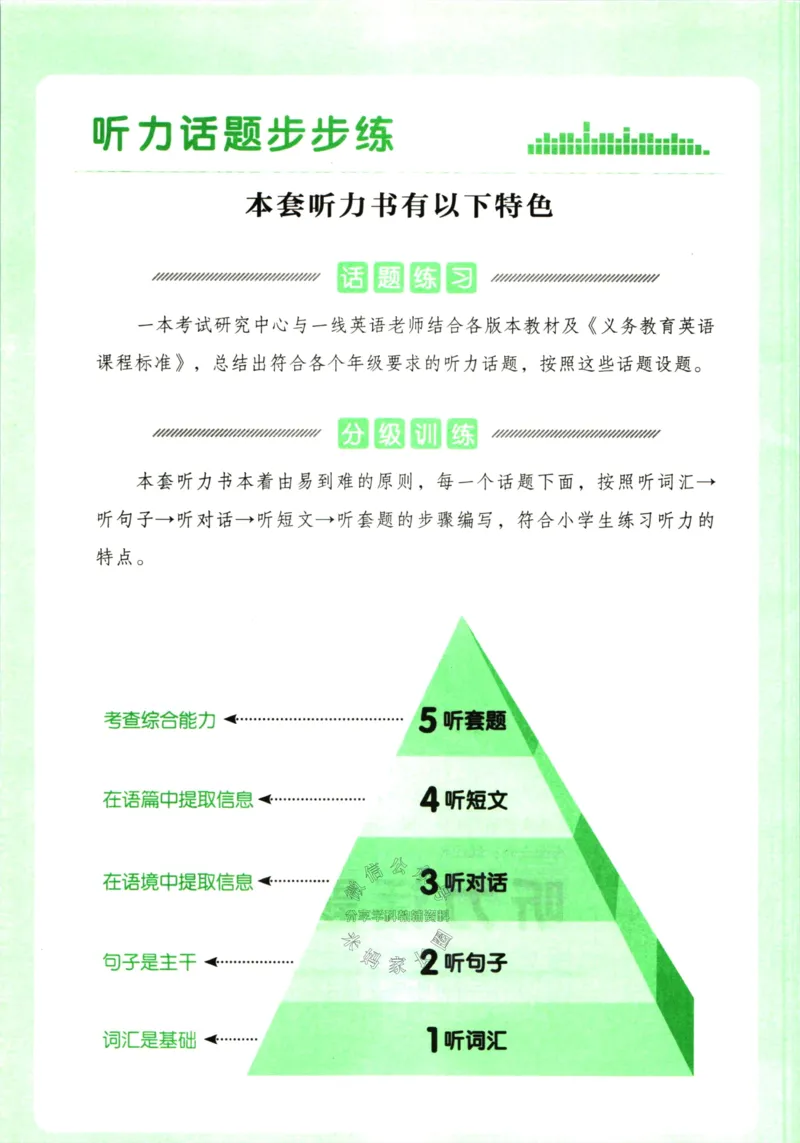 《一本听力话题步步练六年级英语（有答案）_小初高学习资料合集（每天更新）_一本《小学英语听力话题步步练》3-6年级》第4页预览