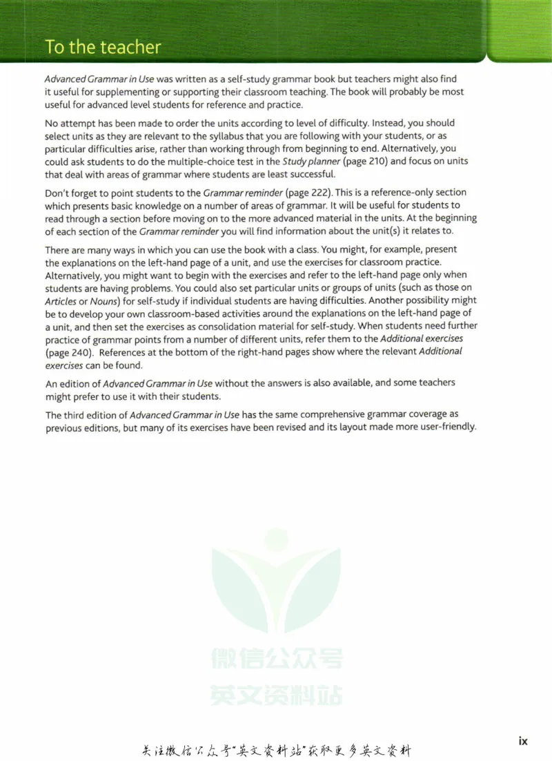 《AdvancedGrammarinUsewithAnswers_小初高学习资料合集（每天更新）_国外原版英文教辅汇总_剑桥语法教材CambridgeGrammar》第10页预览