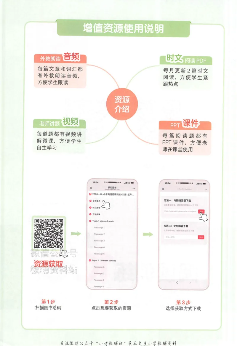 《一本小学英语阅读训练100篇三年级_小初高学习资料合集（每天更新）_一本小学英语阅读训练100篇（2026版第9次修订）》第2页预览