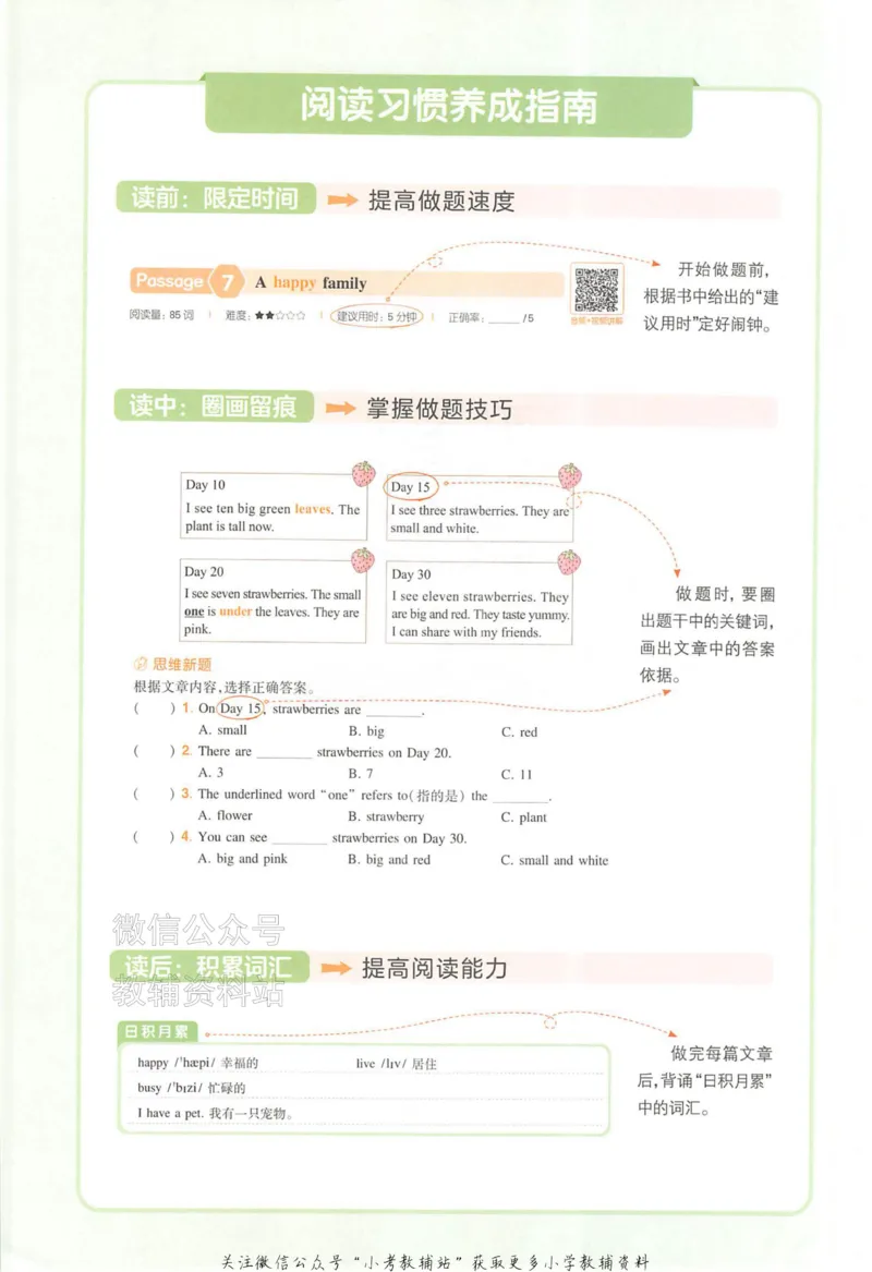 《一本小学英语阅读训练100篇三年级_小初高学习资料合集（每天更新）_一本小学英语阅读训练100篇（2026版第9次修订）》第4页预览