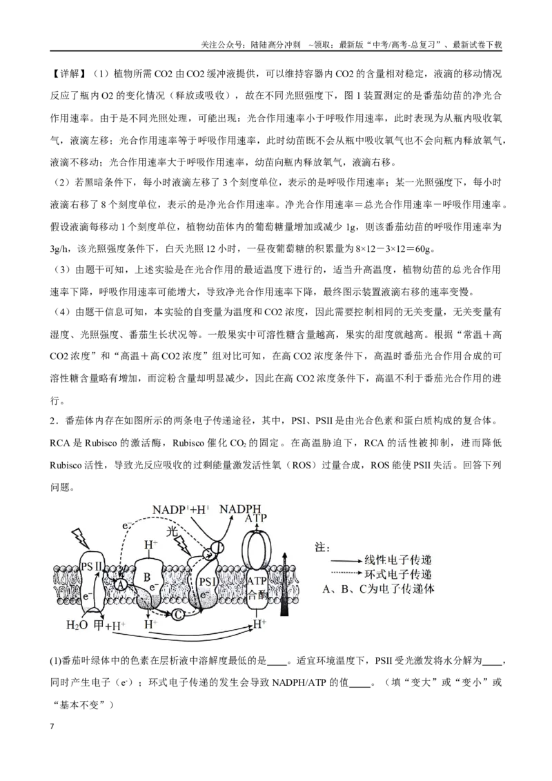 《专题01分子与细胞模块（山东卷）（解析版）_06-生物-高考总复习_专项复习_2024年_2024年高考生物考前大题秒杀技巧及专项训练_资料》第7页预览