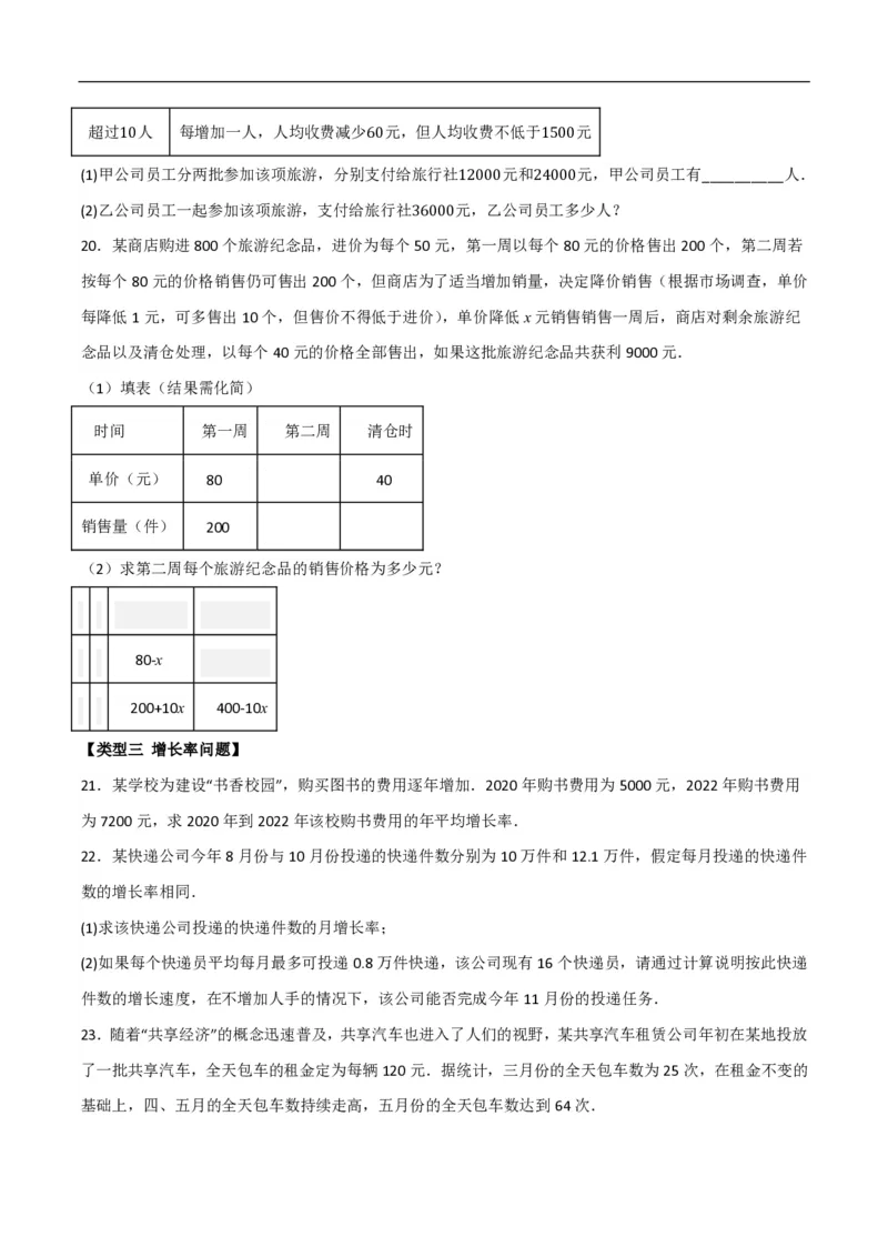 《一元二次方程应用题常考类型精选精练2（销售图表通道增长率其他问题）（原卷版）_🌲一元二次方程专项26年》第6页预览