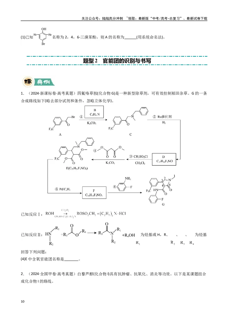 《大题04有机合成与推断综合题（逐空突破）（学生版）_05-化学-高考总复习_专项复习_2025年_2025年高考化学大题突破+限时集训（新高考通用）》第10页预览