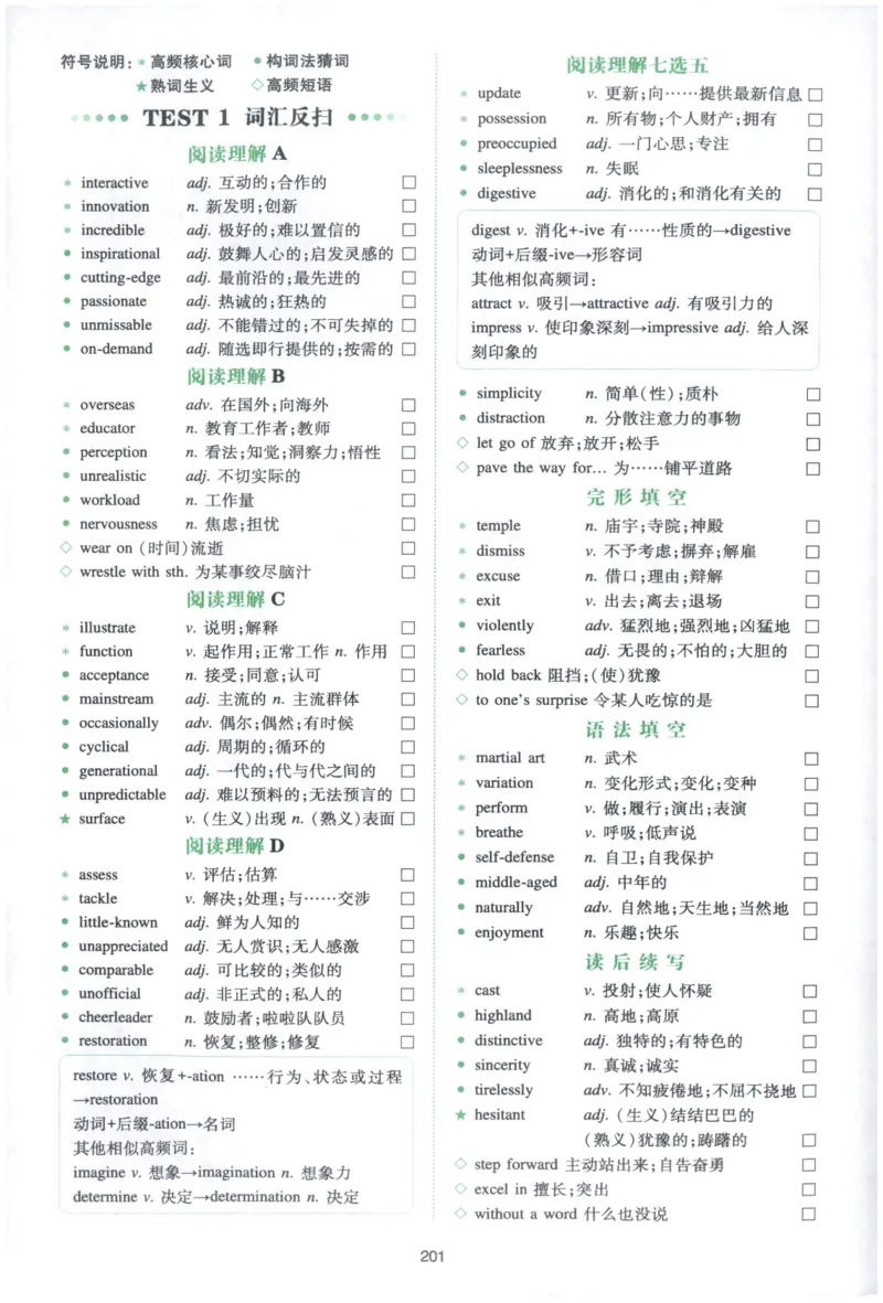 《27版一本英语五合一必刷题200篇高考词汇反扫及长难句分析_小初高学习资料合集(每天更新)_2027版《一本高中英语五合一必刷题200篇》_2027版高中《一本五合一必刷题200篇》高考(英语)》第2页预览
